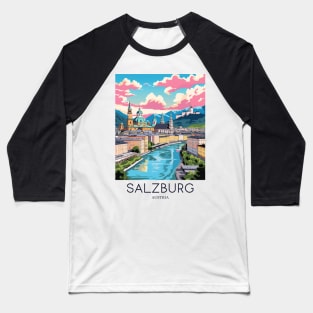 A Pop Art Travel Print of Salzburg - Austria Baseball T-Shirt